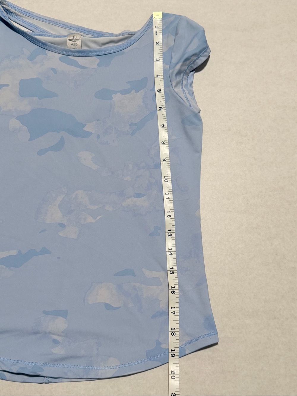 90 Degree by Reflex Girls Blue Camo Athletic Cap Sleeve Top - Size M (10) - Picture 7 of 8